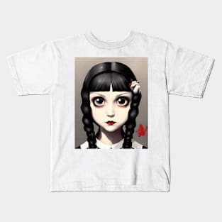 Wednesday Addams Draw Kids T-Shirt